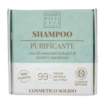 Твердый шампунь для волос Purificante / Очищающий, С маслами Мяты и Мандарина 
