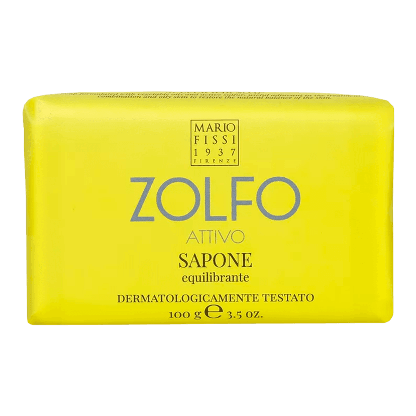 Твердое мыло Zolfo Attivo Equilibrante / Серное, Восстанавливающее баланс, для жирной кожи 
